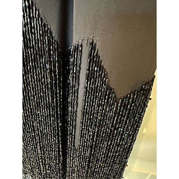 NWT NBD Revolve Annika Beaded Fringe Black Asymmetrical Mini Dress Size XXS - Picture 7 of 13